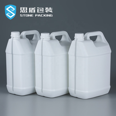 220G স্কয়ার HDPE বোতল খালি 5l পাত্রে অ্যাসিড ক্ষার প্রতিরোধী