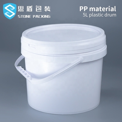 Dia 222mm PP হোয়াইট 5l রাসায়নিক রাউন্ড প্লাস্টিক পাত্রে 360g