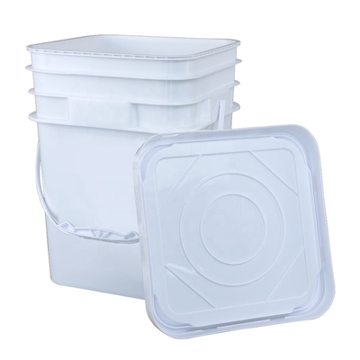 ISO 9001 5 গ্যালন রাসায়নিক পাত্রে সাদা বালতি 141*103*120mm